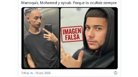 Imagen falsa de los supuestos autores de un crimen en Burgos. Cuentas de extrema derecha en redes sociales usaron fotos de j�venes que no ten�an nada que ver, con la intenci�n de promover el racismo