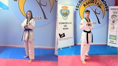 Aitana Fari�a y Adri�n Salanova, taekuondistas del Maniotas.