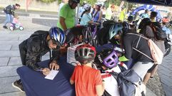 Inscripciones para participar en el D�a de la Bici en Nar�n, en una edici�n anterior.