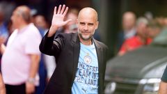 Pep Guardiola.Pep Guardiola celebrando la Premier League conquistada por el Manchester City