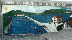 El mural estaba sobre el hormig�n