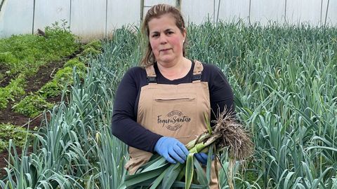 Mariluz Figueiras Montes es la responsable de la huerta de Fogar do Santiso, que asegura sus productos ecolgicos.