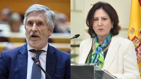 El ministro del Interior, Grande-Marlaska, y la fiscala general del Estado, Teresa Peramato.