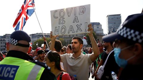 Manifestaci�n en Londres contra los confinamientos