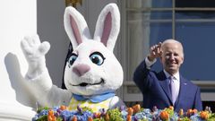 El presidente Joe Biden, este lunes en la Casa Blanca durante la recepci�n de Pascua