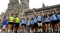 As� fue la emocionante llegada al Obradoiro de Conecta con Galicia no Cami�o