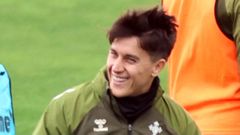 Franco Cervi, en un entrenamiento reciente del Celta.