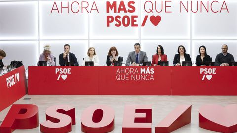 Imagen de una reuni�n de la ejecutiva federal del PSOE.