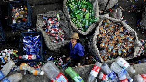 El reciclaje de pl�stico se ha convertido en una lucrativa actividad en China.m�s lucrativas en China