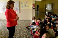 Fina Casalderrey respondeu �s preguntas dos escolares.