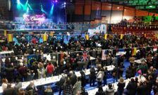 La imagen que present� el s�bado por la noche el recinto ferial de Vegadeo, en la cena de Edes.