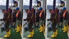 Investigadores durante la campa�a del 2018 en la costa sur gallega