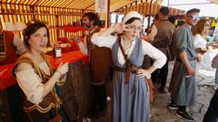 Un puesto de productos gastron�micos en la �ltima edici�n de la Feira Medieval de Monforte celebrada hasta ahora, en abril del 2019