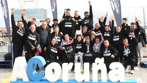 Los boirenses festejando la victoria en la ciudad herculina.