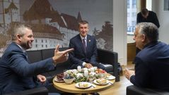 Los primeros ministros de Eslovaquia, Peter Pellegrini; de la Rep�blica Checa, Andrej Babis, y de Hungr�a, Viktor Orban, reunidos en Bruselas