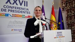 La presidenta de Baleares, Marga Prohens, en la última Conferencia de Presidentes celebrada en Cantabria