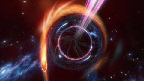 Recreaci�n de un agujero negro supermasivo devorando una estrella