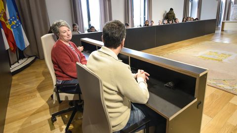 Primera sesi�n del segundo Consello da Infancia de Pontevedra, celebrado en el sal�n de plenos del Concello