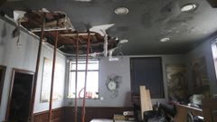 Sala de billar del Bar La Parada de la plaza de Espa�a, donde el pasado fin de semana cay� parte del falso techo