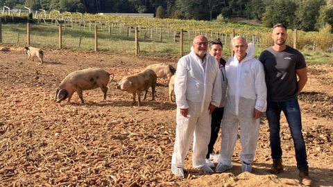 El subdelegado del Gobierno en Pontevedra, Abel Losada, visit� la explotaci�n ganadera.