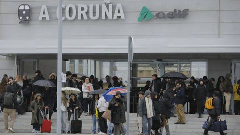 Imagen de archivo de la estacin provisional de tren de A Corua