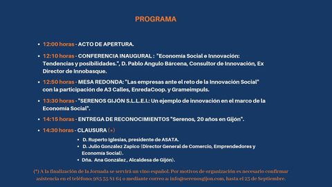 Programa de la jornada organizada por ASATA