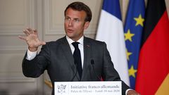 Macron, durante una rueda de prensa el pasado d�a 18 de mayo