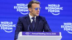 Macron, durante su comparecencia en Davos
