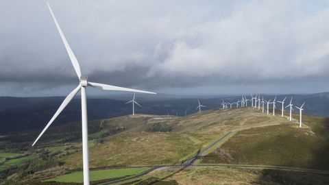 Imagen del parque e�lico Ru�a II en Mazaricos
