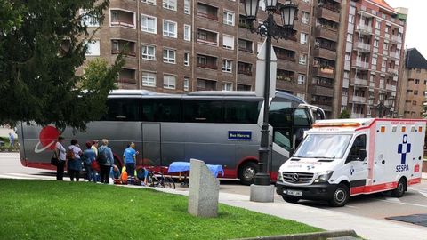 Un ciclista con traumatismo grave tras ser atropellado por un autob�s en Oviedo