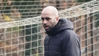 Claudio Girldez, en el entrenamiento del Celta de este mircoles.