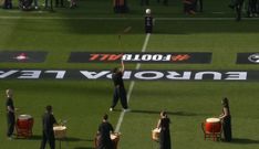 Abraham Cupeiro, durante su actuaci�n en Bala�dos antes del Celta-Friburgo.