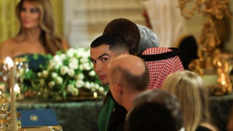 Cristiano Ronaldo, durante la cena ofrecida en la Casa Blanca a una delegacin saud