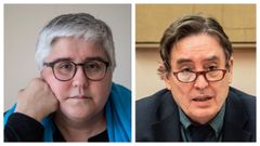 A profesora da Universidade de Barcelona Helena Gonz�lez Fern�ndez e o poeta Luis Garc�a Montero.