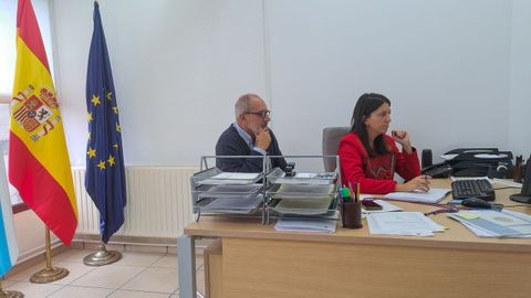 Cartelle y Sampedro durante la reunión telemática