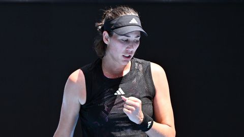 Garbie Muguruza, en su partido ante Mertens en primera ronda del Abierto de Australia