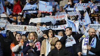 Aficionados del Celta, en el duelo frente al PAOK en Bala�dos de dieciseisavos de final.