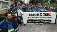 La movilizacin, a su paso por la plaza de Amboage