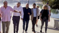 Pedro Blanco, segundo por la derecha en la imagen, en el acto de este jueves en el gran paseo metropolitano de la r�a