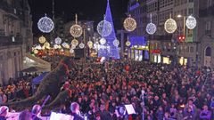 En el 2016 la inauguraci�n del encendido fue ya todo un espect�culo. Foto de la Porta do Sol