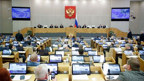 Vista de una sesi�n del Parlamento de Rusia, del que formaba parte Antov