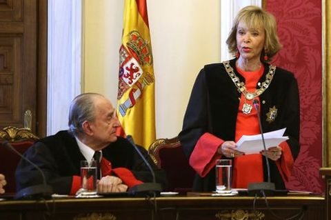 Landelino Lavilla, durante la toma de posesin en el Consejo de Estado de Mara Teresa Fernndez de la Vega