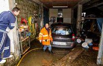 Los edificios de Ponteceso de Cabana se inundaron el d�a 4 de enero.