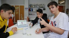 El v�deo se puede poner cuantas veces sea necesario, ya que hay que cumplir los pasos. El grupo de Nuno, Iv�n y Hodei le quita el aire a la soluci�n, que ya tiene bicarbonato y jab�n, porque si queda aire las hojas no se hunden. Es m�s dif�cil hacerlo que decirlo