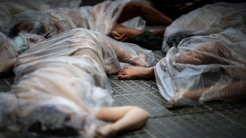 Manifestaci�n en Buenos Aires para exigir medidas contra la violencia machista y los feminicidios.