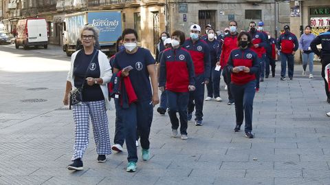 SALIDA DE LA CAMINATA PROTEGEMOS LOS CAMINOS, CON REPRESENTANTES DE LA  POLICA NACIONAL Y DE LA ASOCIACIN DE DISCAPACITADOS INTEECTUALES VIRGEN DE LA O-MENDEZ NUEZ