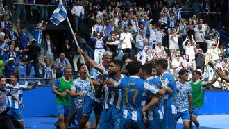 Zakaria Eddahchouri festeja su gol al Andorra