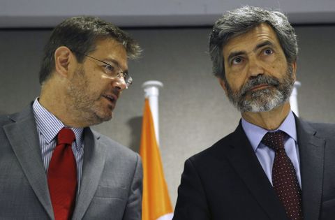 Rafael Catal� y Carlos Lesmes, presidente del Consejo del Poder Judicial. 
