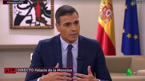 Pedro Snchez, durante la entrevista con La Sexta en la Moncloa