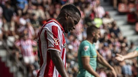 Juan Otero en la derrota del Sporting